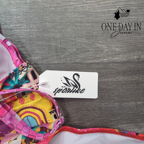 Sporlike V Front Tummy Control One Piece Swimsuit Size L - Picture 4 of 7